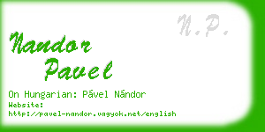 nandor pavel business card
