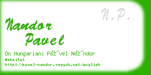 nandor pavel business card